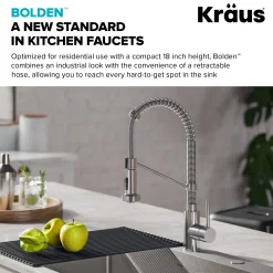 Outlet Bolden Commercial Style Pull-Down Kitchen Faucet and Purita Water Filter Faucet Combo in Chrome Single Hole|Water Filter Faucets