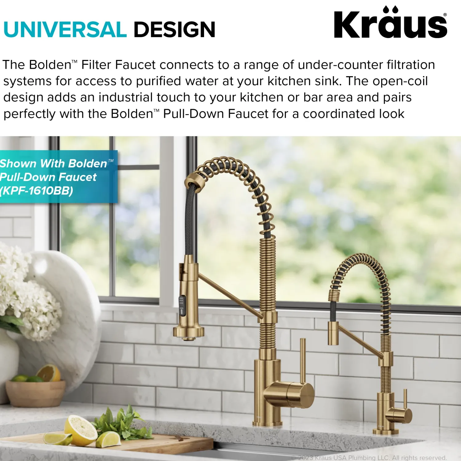 Clearance Bolden Drinking Water Filter Faucet in Brushed Brass Single Hole|Water Filter Faucets