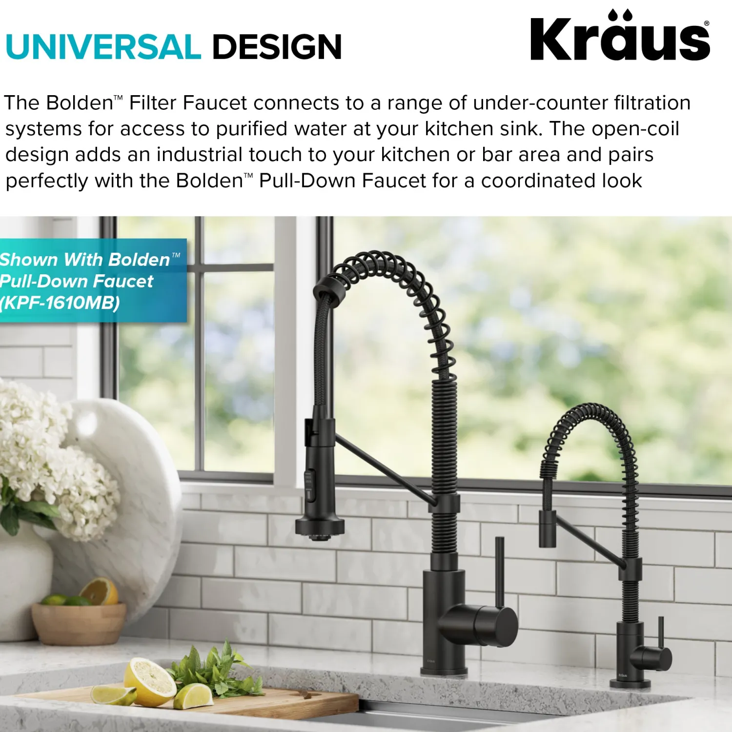 Clearance Bolden Drinking Water Filter Faucet in Matte Black Single Hole|Water Filter Faucets