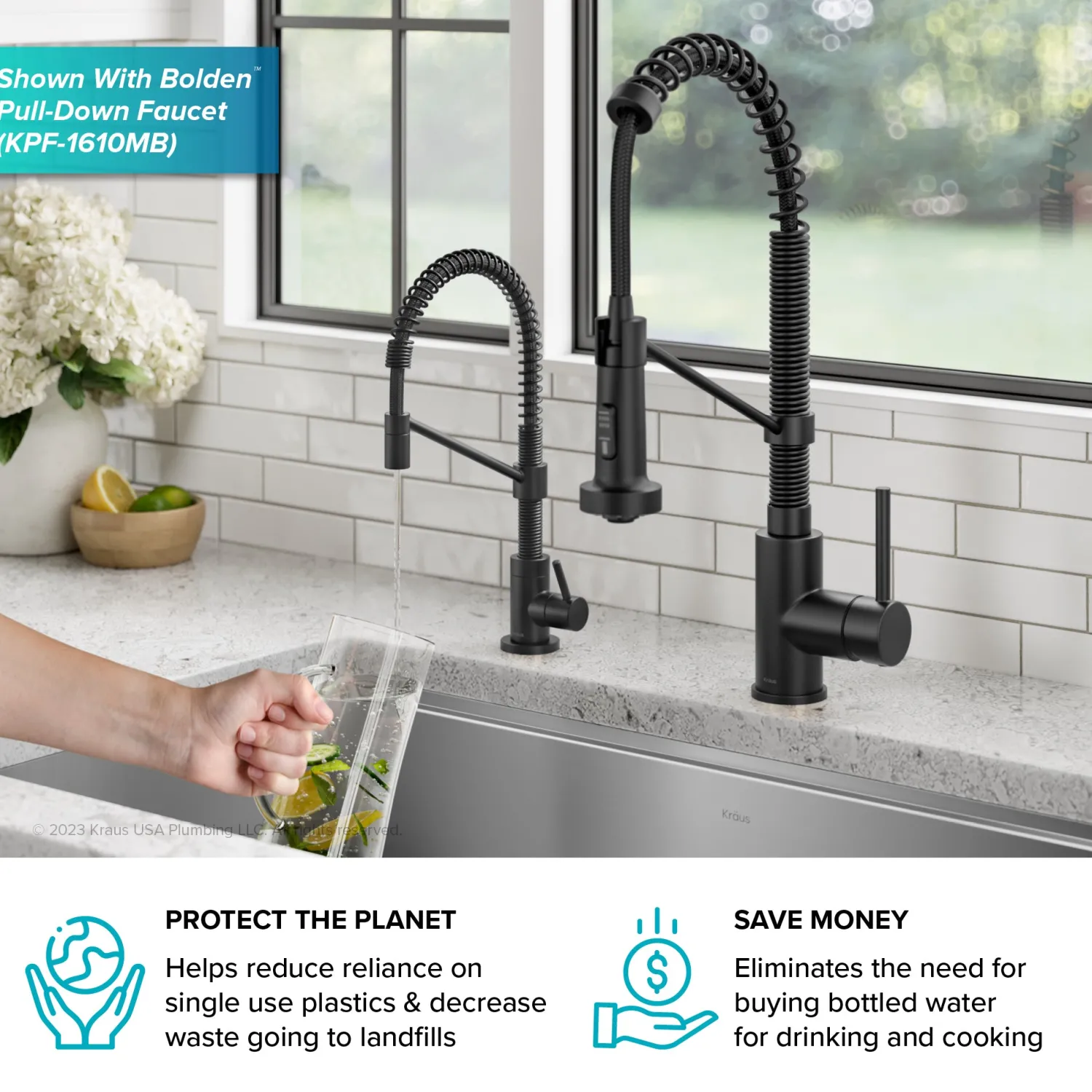 Clearance Bolden Drinking Water Filter Faucet in Matte Black Single Hole|Water Filter Faucets