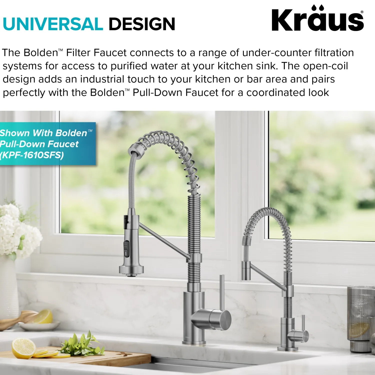 Bolden Drinking Water Filter Faucet in Spot-Free Stainless Single Hole|Water Filter Faucets
