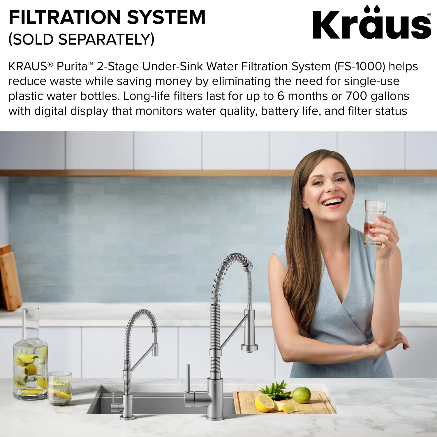 Bolden Drinking Water Filter Faucet in Spot-Free Stainless Single Hole|Water Filter Faucets