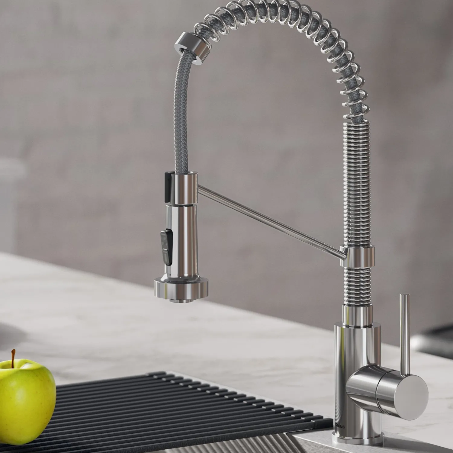 Best Bolden 18-Inch Commercial Kitchen Faucet with Pull-Down Sprayhead in Chrome Single Hole