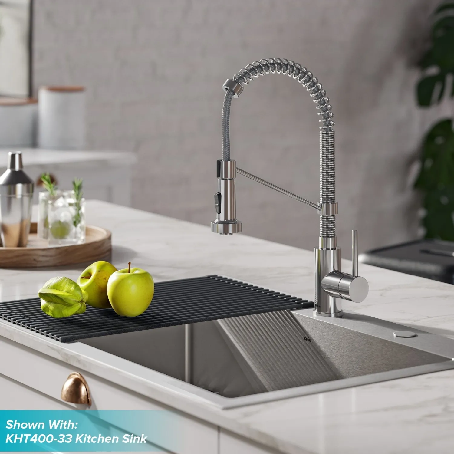Best Bolden 18-Inch Commercial Kitchen Faucet with Pull-Down Sprayhead in Chrome Single Hole