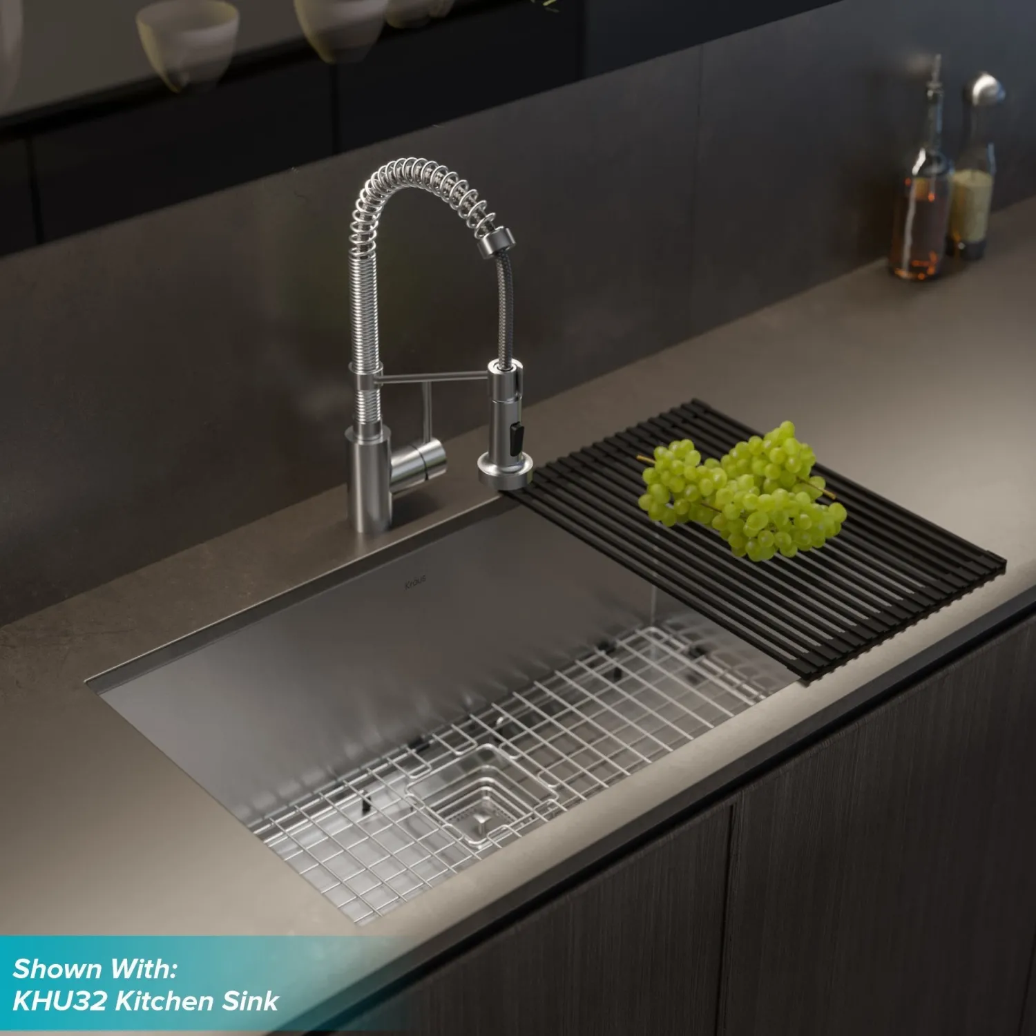 Best Bolden 18-Inch Commercial Kitchen Faucet with Pull-Down Sprayhead in Chrome Single Hole