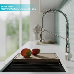 Clearance Bolden 18-Inch Commercial Kitchen Faucet with Pull-Down Sprayhead in Stainless Steel/Chrome Single Hole