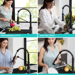 Clearance Bolden 18-Inch Commercial Kitchen Faucet with Pull-Down Sprayhead in Stainless Steel/Chrome Single Hole