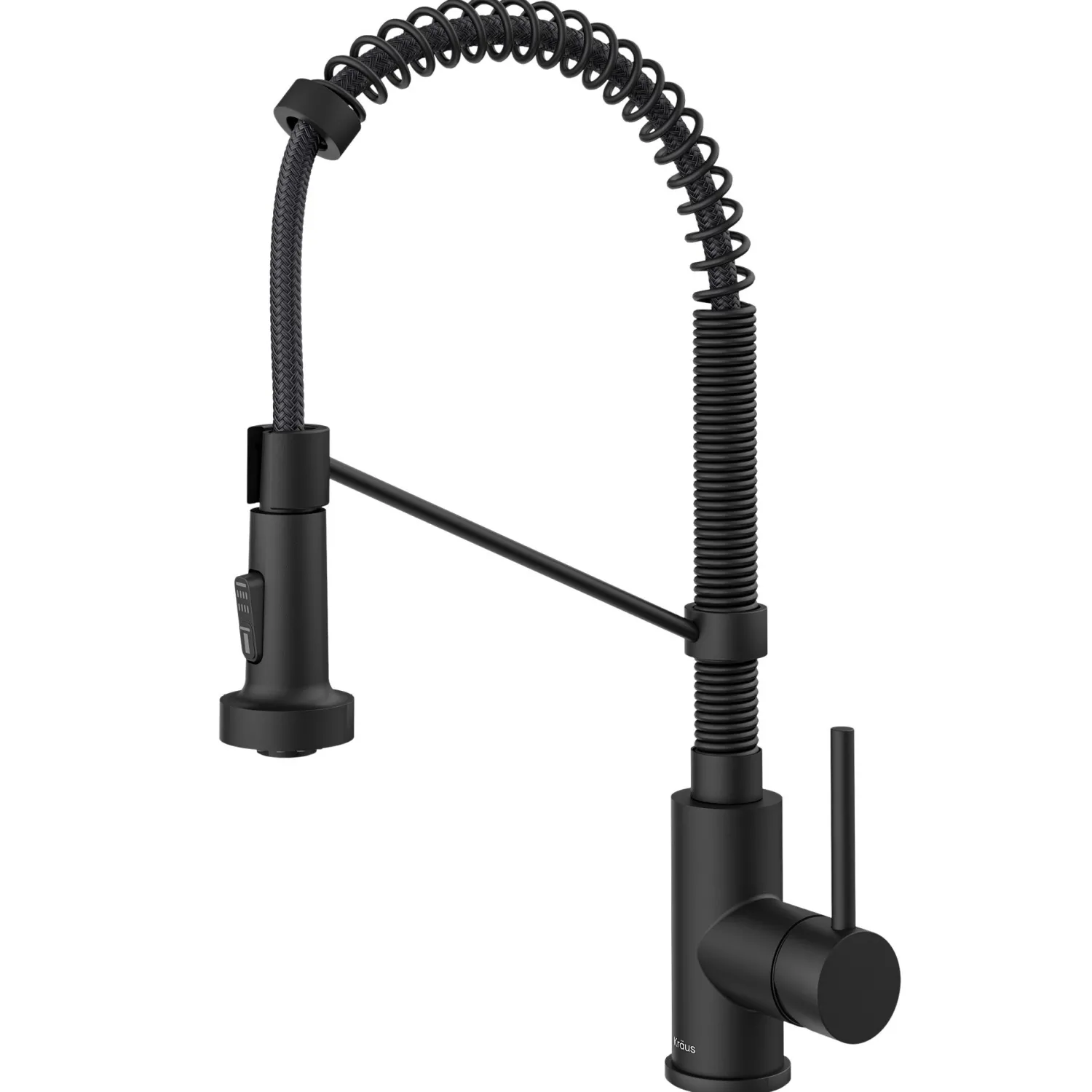 New Bolden 18-Inch Commercial Kitchen Faucet with Pull-Down Sprayhead in Spot Free Stainless Steel/Matte Black Single Hole
