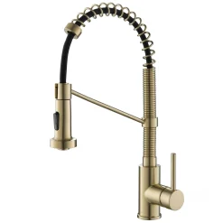 Outlet Bolden 18-Inch Commercial Kitchen Faucet with Pull-Down Sprayhead in Spot Free Antique Champagne Bronze Single Hole
