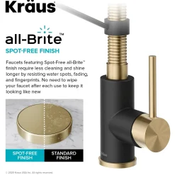 Bolden 18-Inch Commercial Kitchen Faucet with Pull-Down Sprayhead in Spot Free Antique Champagne Bronze/Matte Black Single Hole