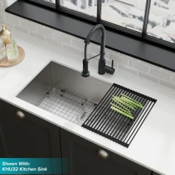 Sale Bolden 18-Inch Commercial Kitchen Faucet with Soap Dispenser in Matte Black Single Hole