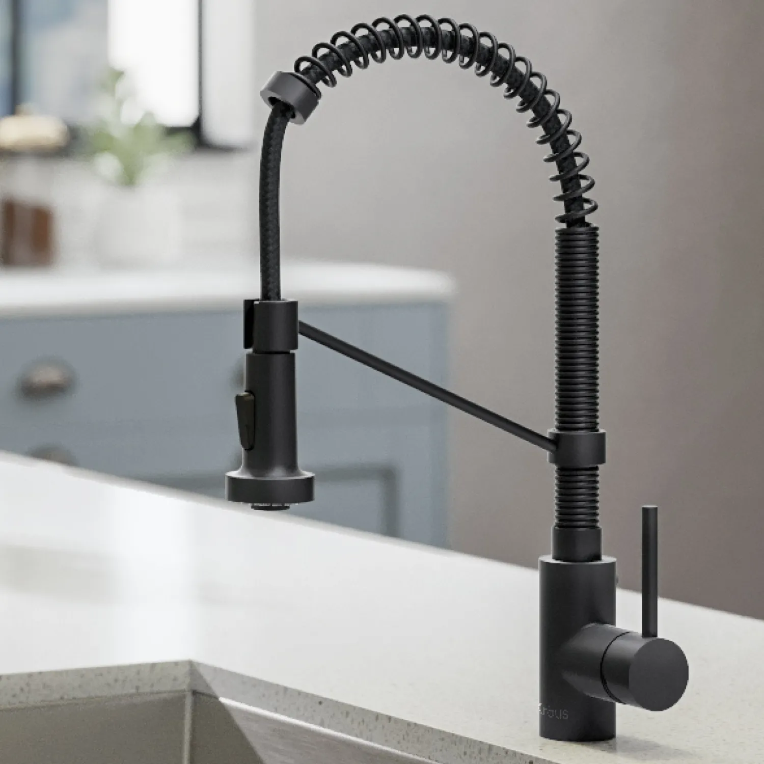 Sale Bolden 18-Inch Commercial Kitchen Faucet with Soap Dispenser in Matte Black Single Hole