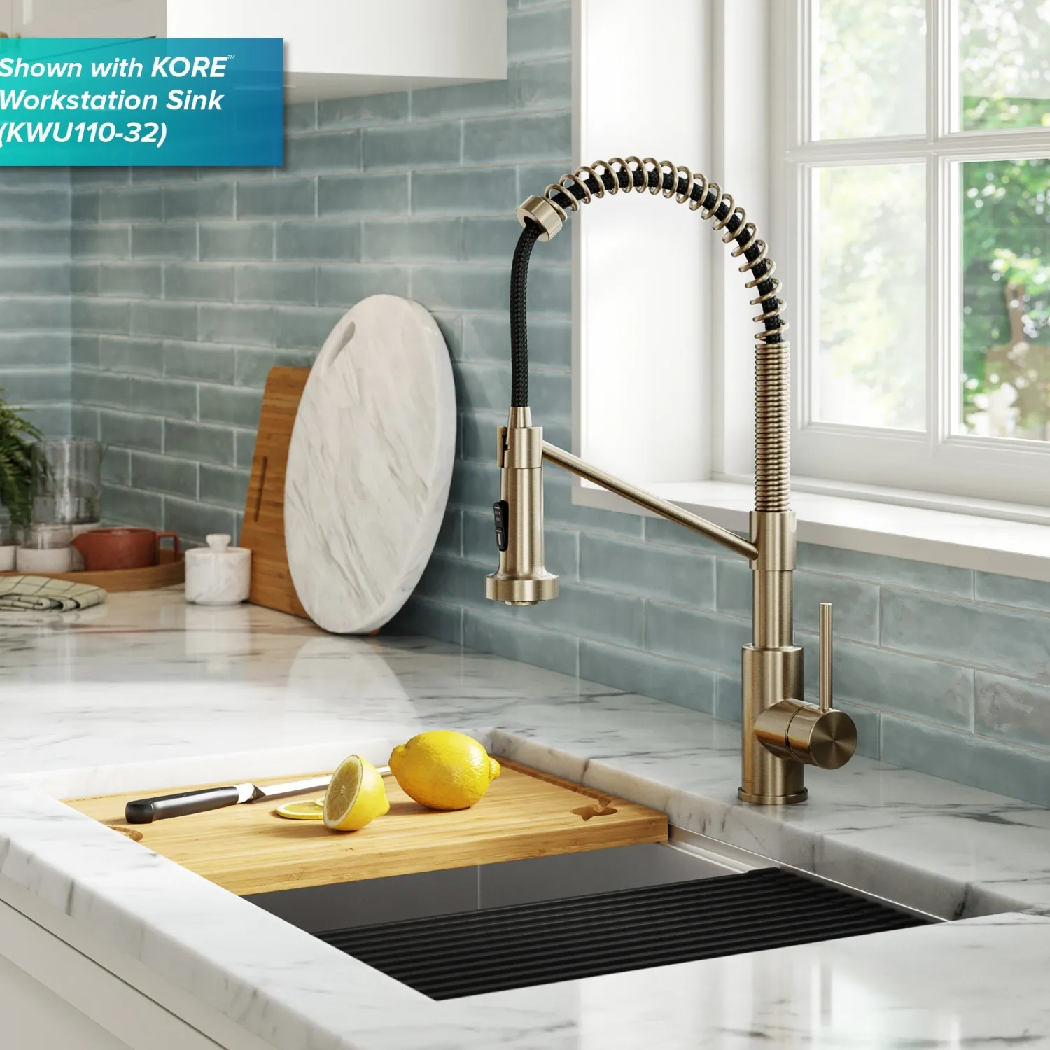 Bolden Touchless Pull-Down Single Handle Faucet in Spot Free Antique Champagne Bronze Touchless, Sensor And Tap Activated Kitchen Faucets|Single Hole