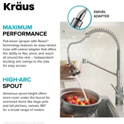 Bolden Touchless Pull-Down Single Handle Faucet in Spot Free Antique Champagne Bronze Touchless, Sensor And Tap Activated Kitchen Faucets|Single Hole