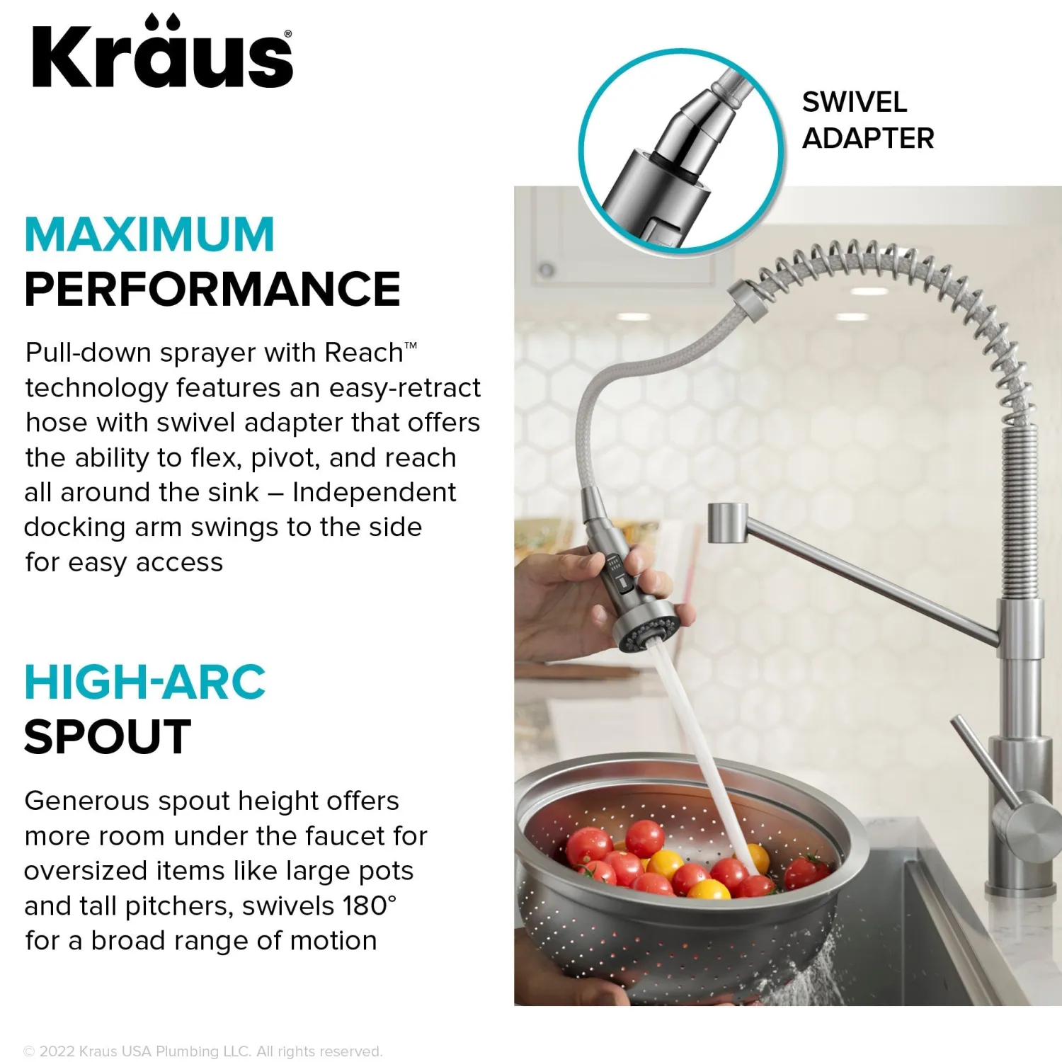 Bolden Touchless Pull-Down Single Handle Faucet in Spot Free Antique Champagne Bronze Touchless, Sensor And Tap Activated Kitchen Faucets|Single Hole