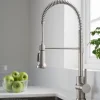 Outlet Britt Commercial Style Kitchen Faucet in All-Brite Spot Free Stainless Steel Single Hole
