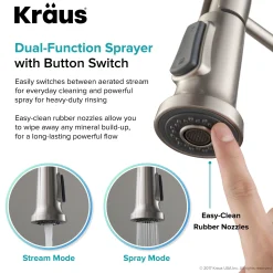 Outlet Britt Commercial Style Kitchen Faucet in All-Brite Spot Free Stainless Steel Single Hole