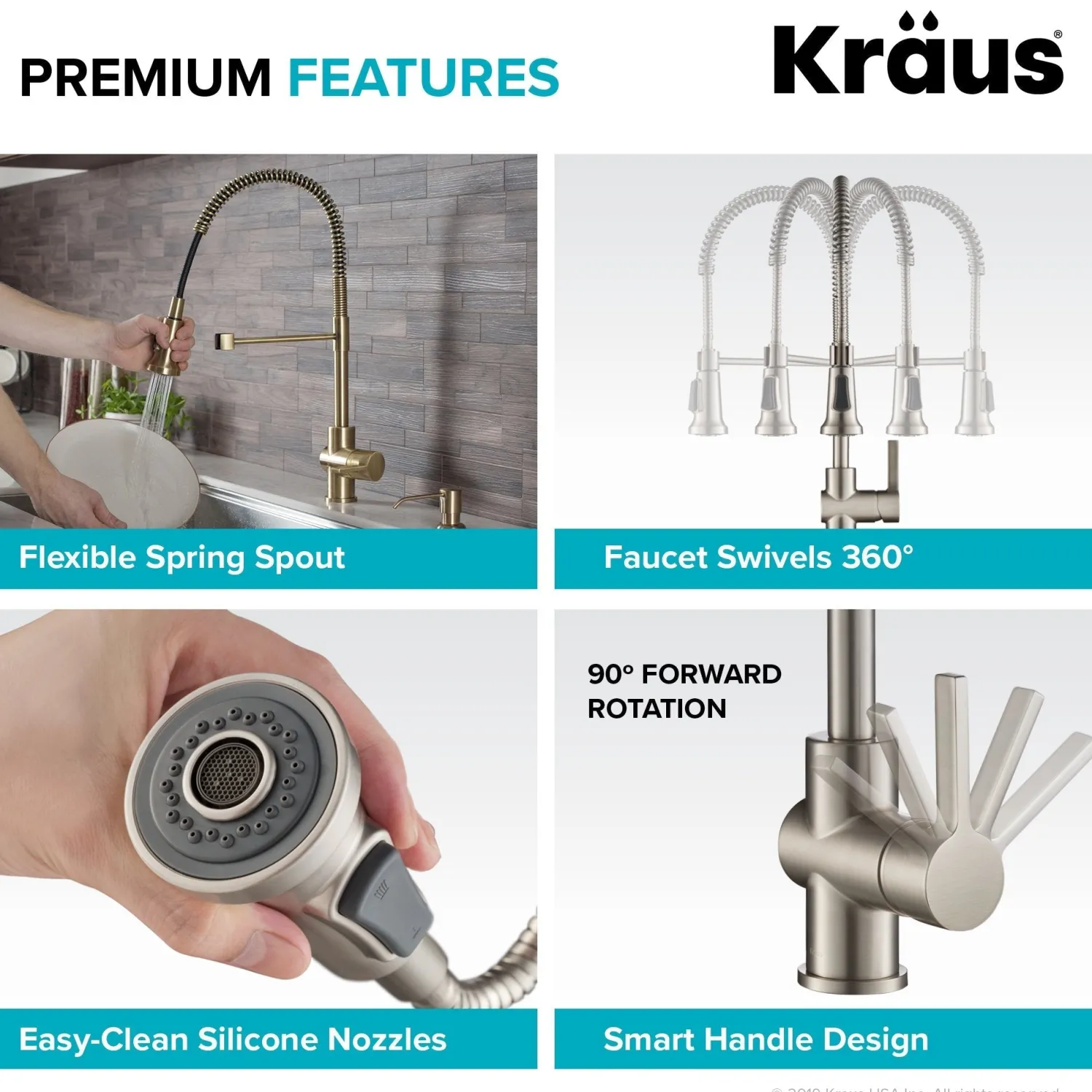 Online Britt Commercial Style Kitchen Faucet in Brushed Gold Single Hole