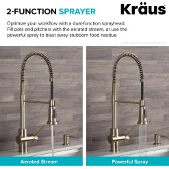 Online Britt Commercial Style Kitchen Faucet in Brushed Gold Single Hole