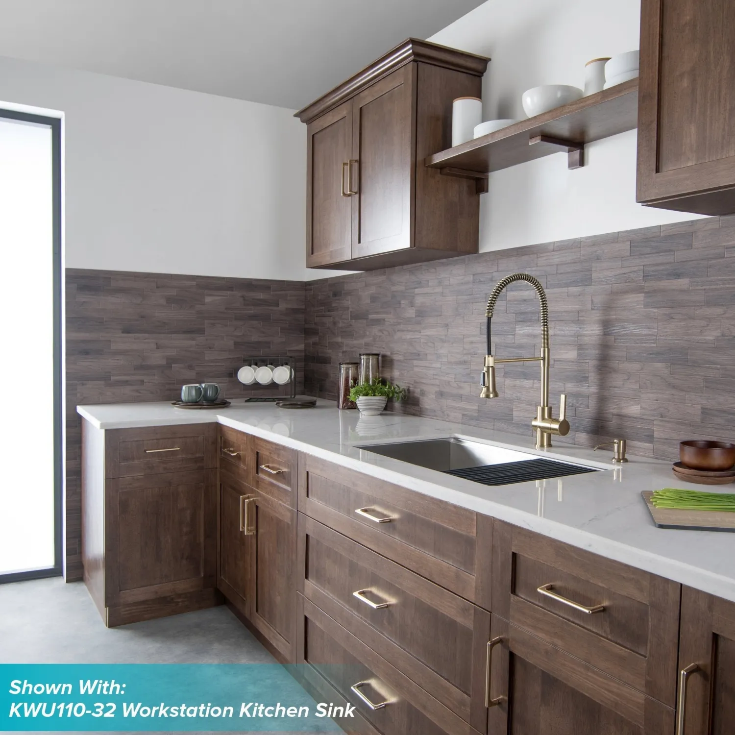 Online Britt Commercial Style Kitchen Faucet in Brushed Gold Single Hole