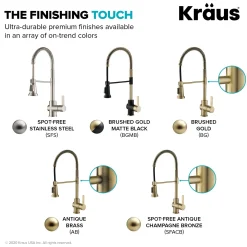 Britt Commercial Style Kitchen Faucet in Spot Free Antique Champagne Bronze Single Hole