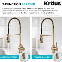 Britt Commercial Style Kitchen Faucet in Spot Free Antique Champagne Bronze Single Hole