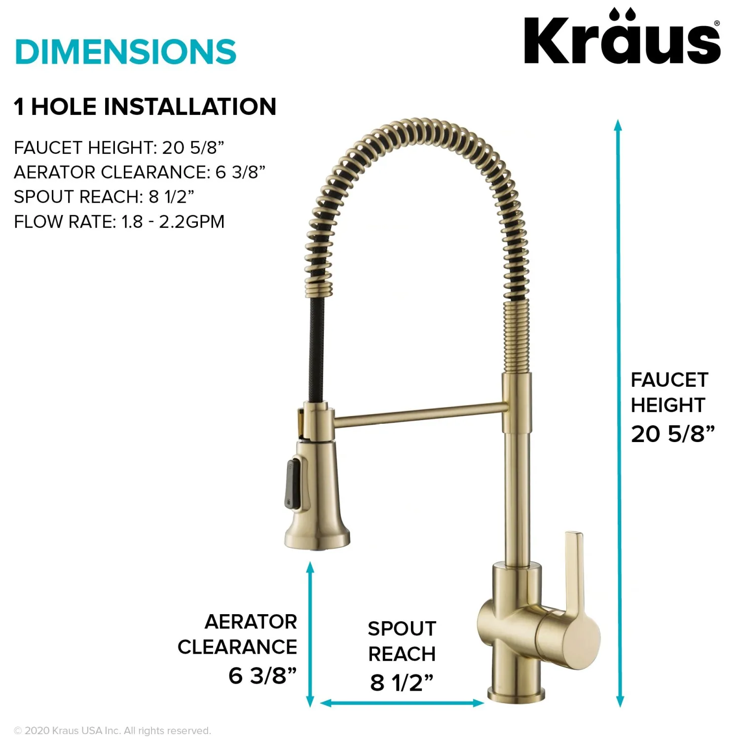 Britt Commercial Style Kitchen Faucet in Spot Free Antique Champagne Bronze Single Hole