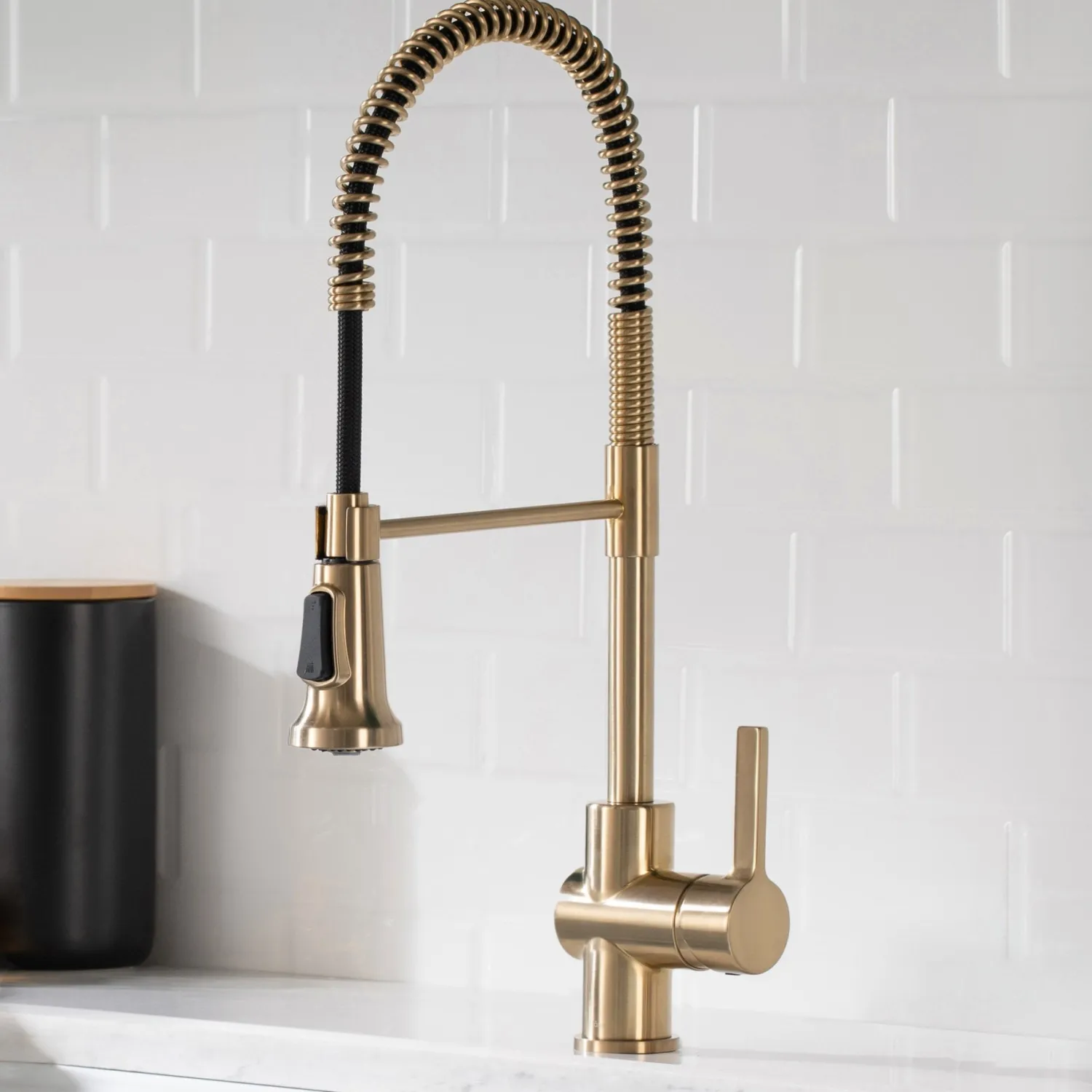 Britt Commercial Style Kitchen Faucet in Spot Free Antique Champagne Bronze Single Hole