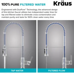 Online Britt Commercial Style Kitchen Faucet with Integrated Water Filter Spout in Chrome Water Filter Faucets