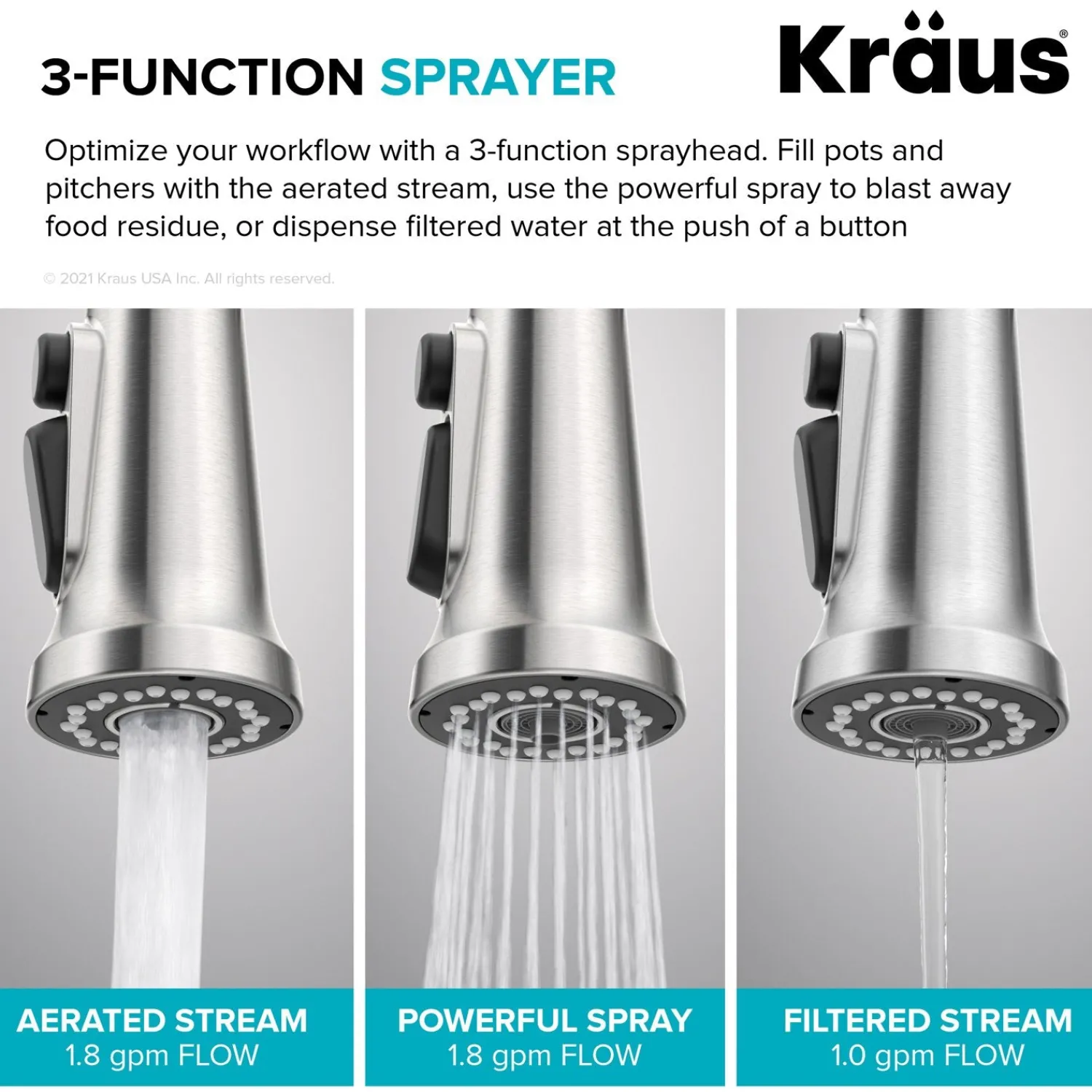 Online Britt Commercial Style Kitchen Faucet with Integrated Water Filter Spout in Chrome Water Filter Faucets