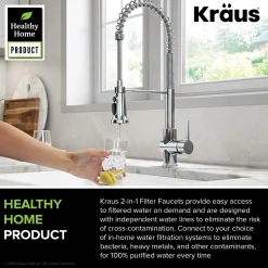 Online Britt Commercial Style Kitchen Faucet with Integrated Water Filter Spout in Chrome Water Filter Faucets