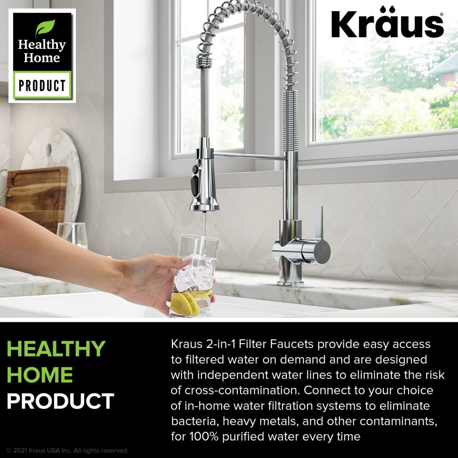 Online Britt Commercial Style Kitchen Faucet with Integrated Water Filter Spout in Chrome Water Filter Faucets