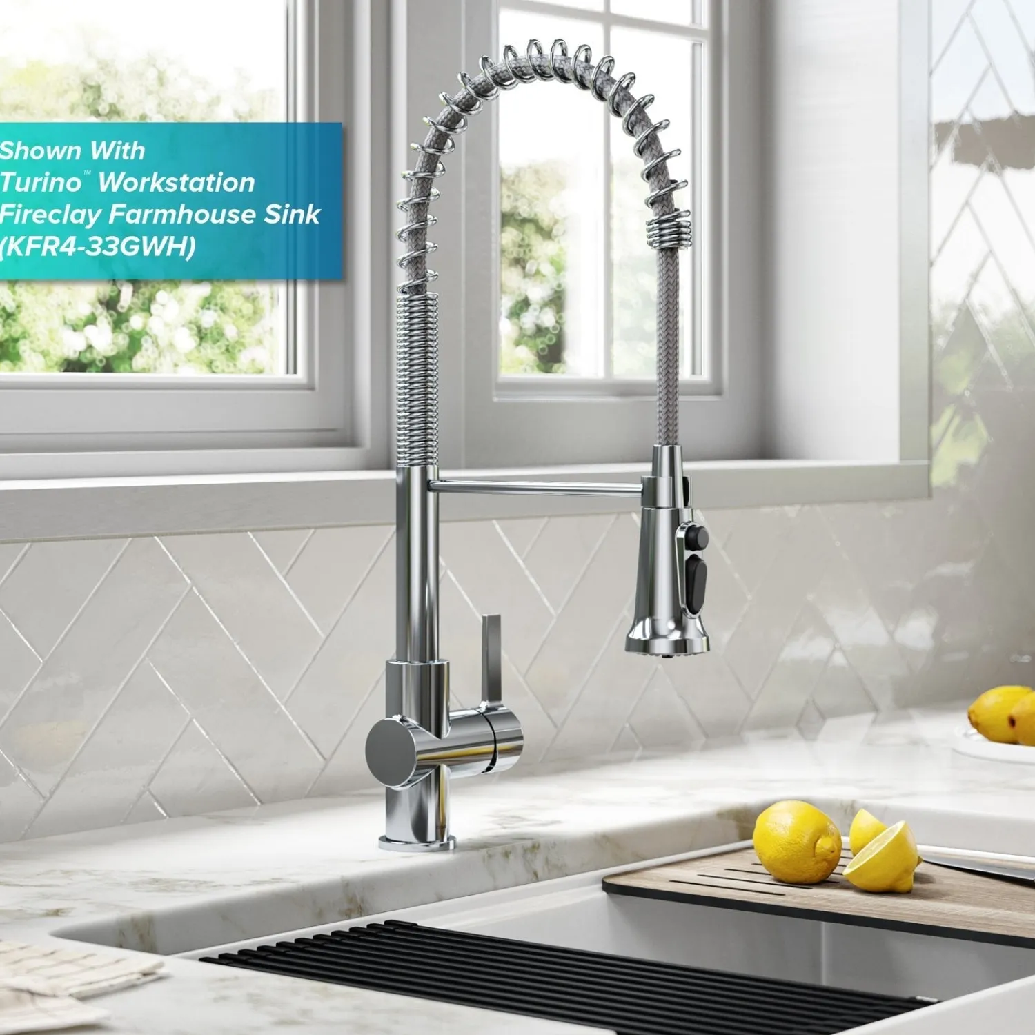 Online Britt Commercial Style Kitchen Faucet with Integrated Water Filter Spout in Chrome Water Filter Faucets