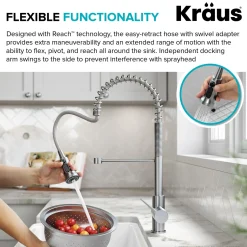 New Britt Commercial Style Kitchen Faucet with Integrated Water Filter Spout in Matte Black Water Filter Faucets