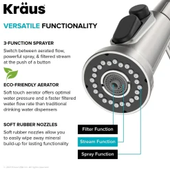 New Britt Commercial Style Kitchen Faucet with Integrated Water Filter Spout in Matte Black Water Filter Faucets