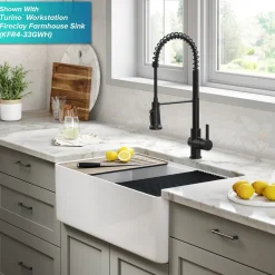 New Britt Commercial Style Kitchen Faucet with Integrated Water Filter Spout in Matte Black Water Filter Faucets