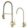 Hot Britt Commercial Style Kitchen Faucet and Purita Water Filter Faucet Combo in Spot Free Antique Champagne Bronze Single Hole|Water Filter Faucets