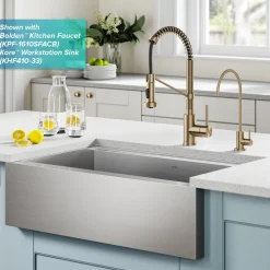 Hot Britt Commercial Style Kitchen Faucet and Purita Water Filter Faucet Combo in Spot Free Antique Champagne Bronze Single Hole|Water Filter Faucets