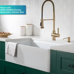 Hot Britt Commercial Style Kitchen Faucet and Purita Water Filter Faucet Combo in Spot Free Antique Champagne Bronze Single Hole|Water Filter Faucets