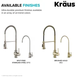 Outlet Britt Commercial Style Kitchen Faucet and Purita Water Filter Faucet Combo in Spot Free Stainless Steel Single Hole|Water Filter Faucets