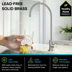 Outlet Britt Commercial Style Kitchen Faucet and Purita Water Filter Faucet Combo in Spot Free Stainless Steel Single Hole|Water Filter Faucets