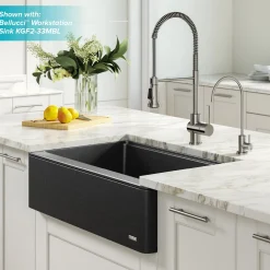 Outlet Britt Commercial Style Kitchen Faucet and Purita Water Filter Faucet Combo in Spot Free Stainless Steel Single Hole|Water Filter Faucets
