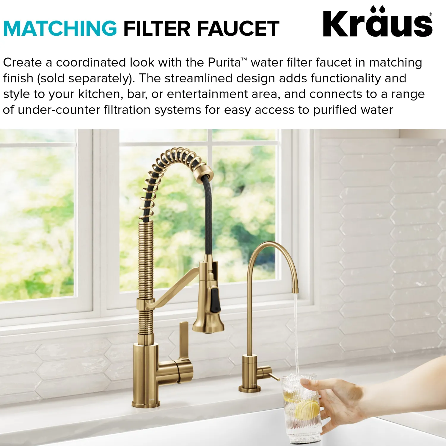 Sale Britt Single Handle Pull Down Kitchen Faucet in Spot-Free Brushed Brass Single Hole