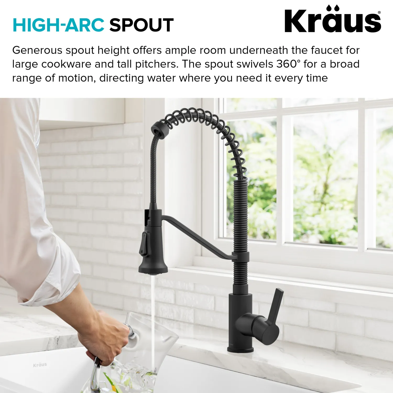 Britt Single Handle Pull Down Kitchen Faucet in Matte Black Single Hole