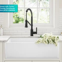 Britt Single Handle Pull Down Kitchen Faucet in Matte Black Single Hole