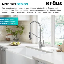 Clearance Britt Single Handle Pull Down Kitchen Faucet in Spot-Free Stainless Steel Single Hole