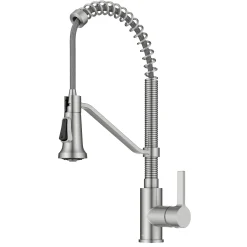 Clearance Britt Single Handle Pull Down Kitchen Faucet in Spot-Free Stainless Steel Single Hole