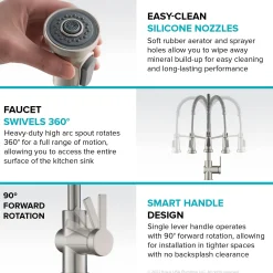Britt Touchless Pull-Down Single Handle Faucet in Matte Black Touchless, Sensor And Tap Activated Kitchen Faucets|Single Hole