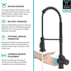 Britt Touchless Pull-Down Single Handle Faucet in Matte Black Touchless, Sensor And Tap Activated Kitchen Faucets|Single Hole