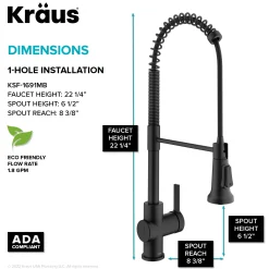 Britt Touchless Pull-Down Single Handle Faucet in Matte Black Touchless, Sensor And Tap Activated Kitchen Faucets|Single Hole
